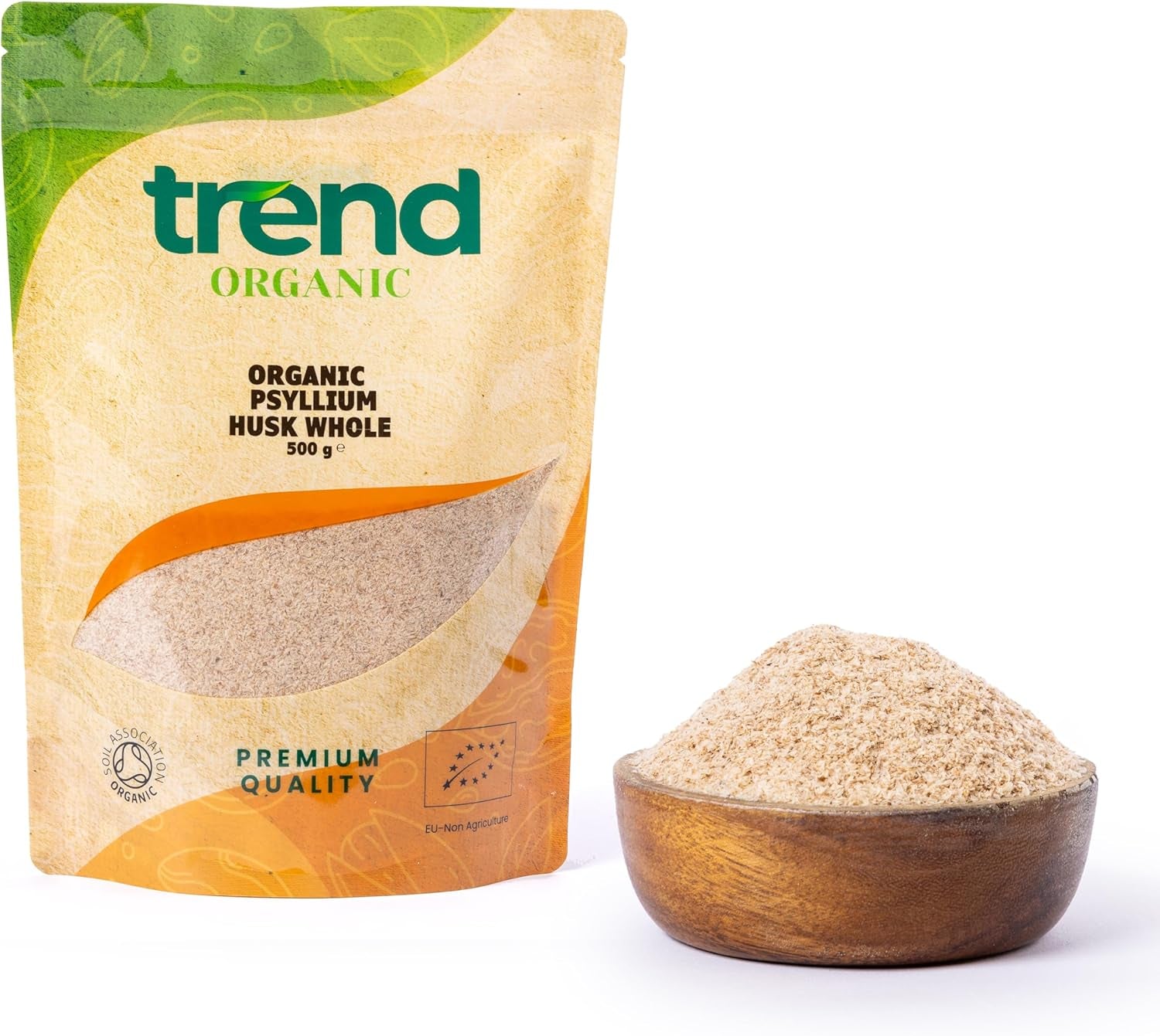 Trend Organic Psyllium Husk Whole, 250G - Soluble Fibre Rich Superfood Ideal for Baking and Cooking | Certified Organic, Vegan, Non-Gmo, No Additives or Preservatives |Raw | Resealable Bag
