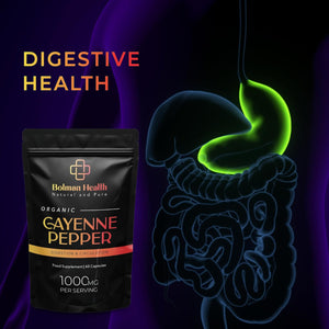 Cayenne Pepper | 30 Day Supply | Pure & Organic | 60 HPMC Vegan Friendly Capsules | Organic Cayenne Pepper | 500MG Capsules | Digestive, Circulatory, Inflammation, Digestion | Made in the UK