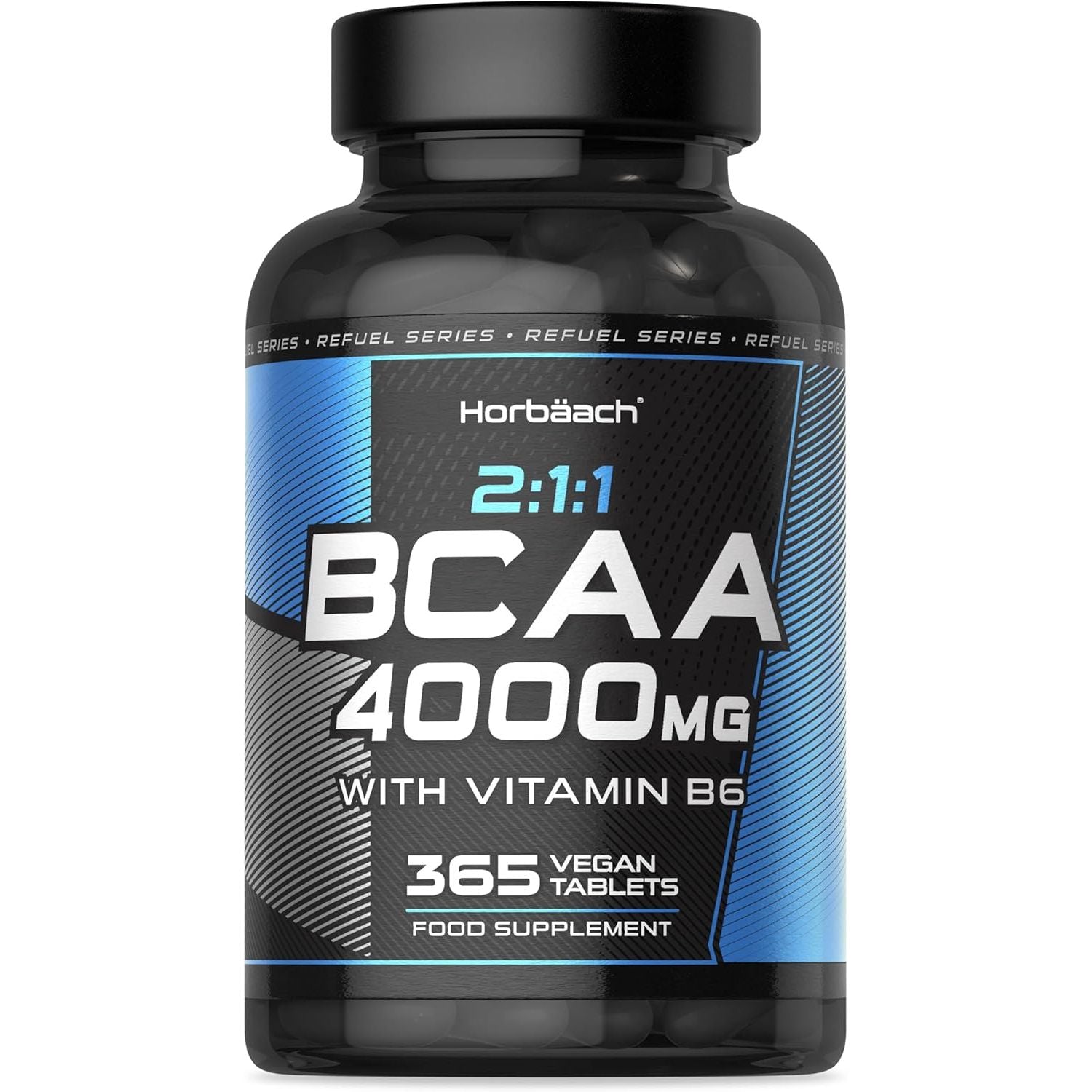 BCAA Tablets 4000Mg | 365 Vegan Tablets | Essential Amino Acid Supplement with Vitamin B6 | 2:1:1 Ratio | BCAA Powder and Capsules Alternative Pre Workout | by Horbaach