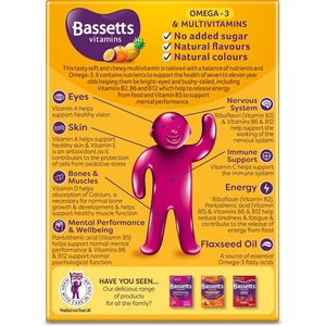 Bassetts Vitamins 7-11 Years Omega 3 Tropical Flavour Multivitamins 30 Gummies