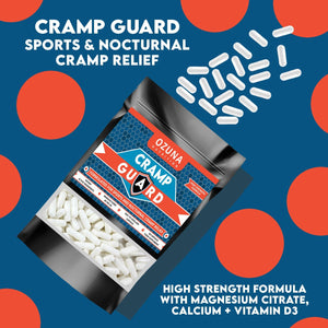 Cramp Guard Magnesium Supplement | Sports & Nocturnal Cramp Relief | Highly Bioavailable Magnesium Citrate, Vitamin D3 & Calcium | Muscle, Leg Cramps & Restless Leg Syndrome (RLS) Relief, 60 Capsules