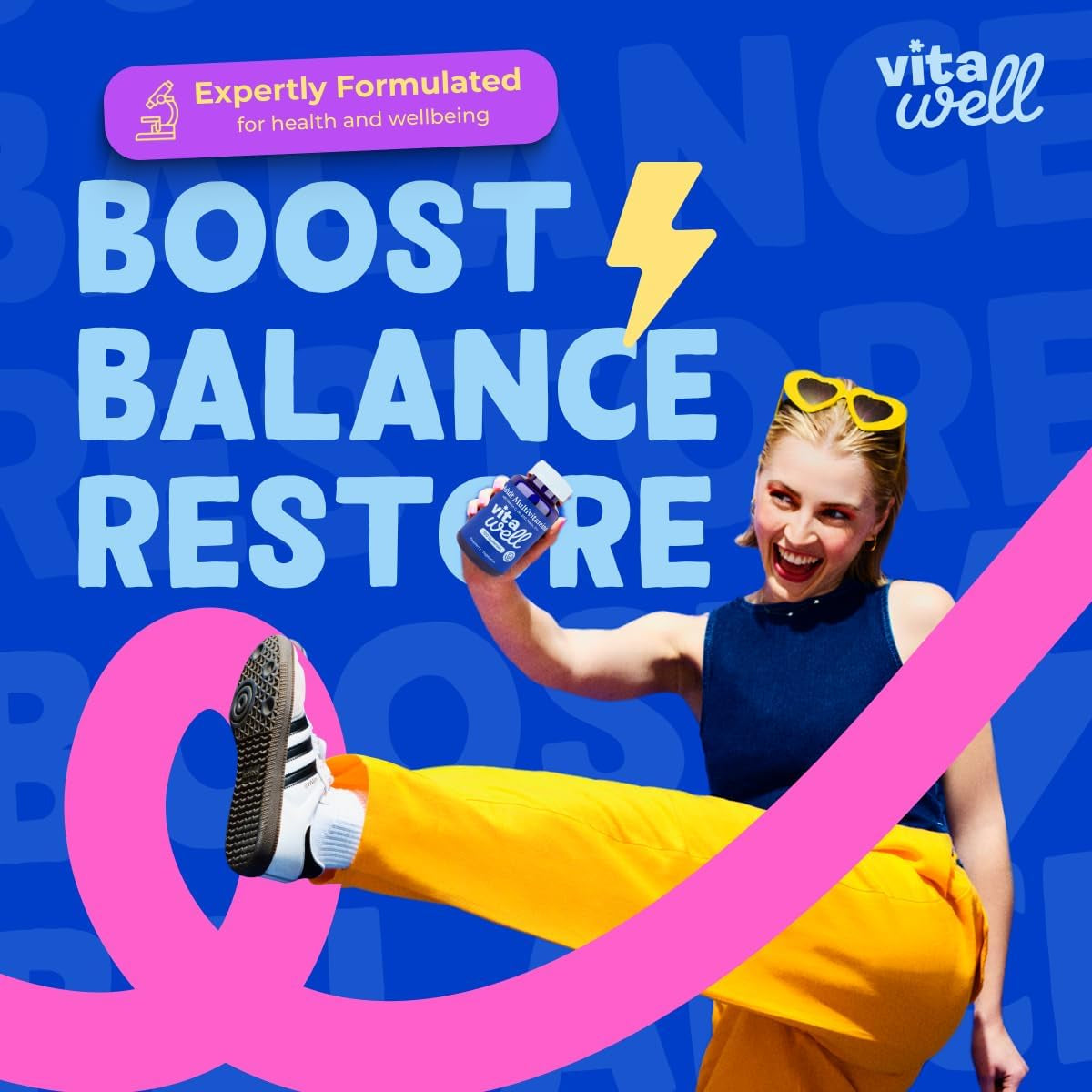 Vitawell Adult Multivitamin Gummies - 120 Raspberry Flavour Gummies (2 Month Supply) | Complex Vitamin D Formula | Chewable Multivitamins for Men & Women | Immune Support | 10 Essential Adult Vitamin