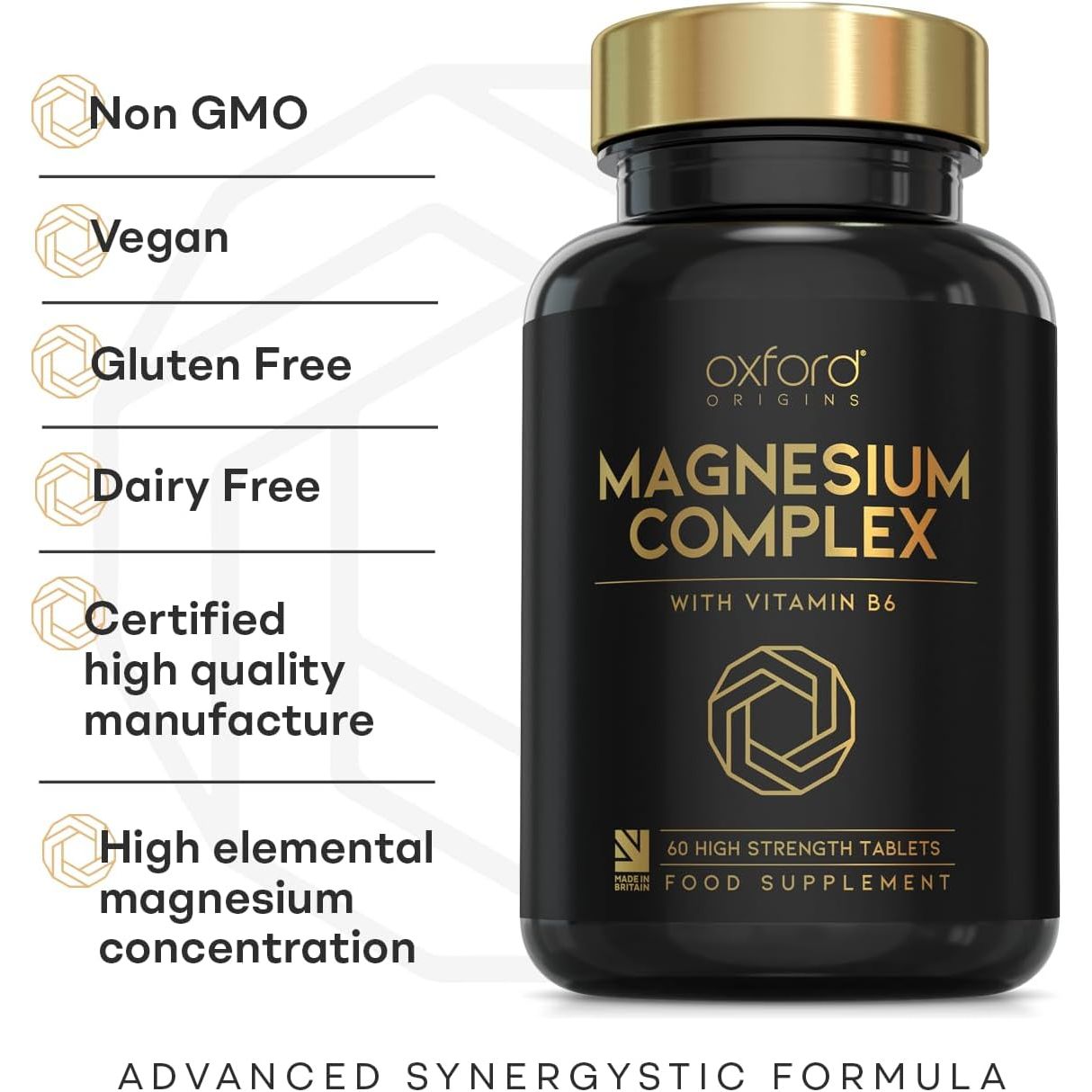Advanced Magnesium Complex with Vitamin B6 | Made in the UK | Magnesium Supplements for Restless Leg Syndrome Relief, Leg Cramps & Sleep | Mag Citrate, Oxide & VIT B6 | 60 Capsules