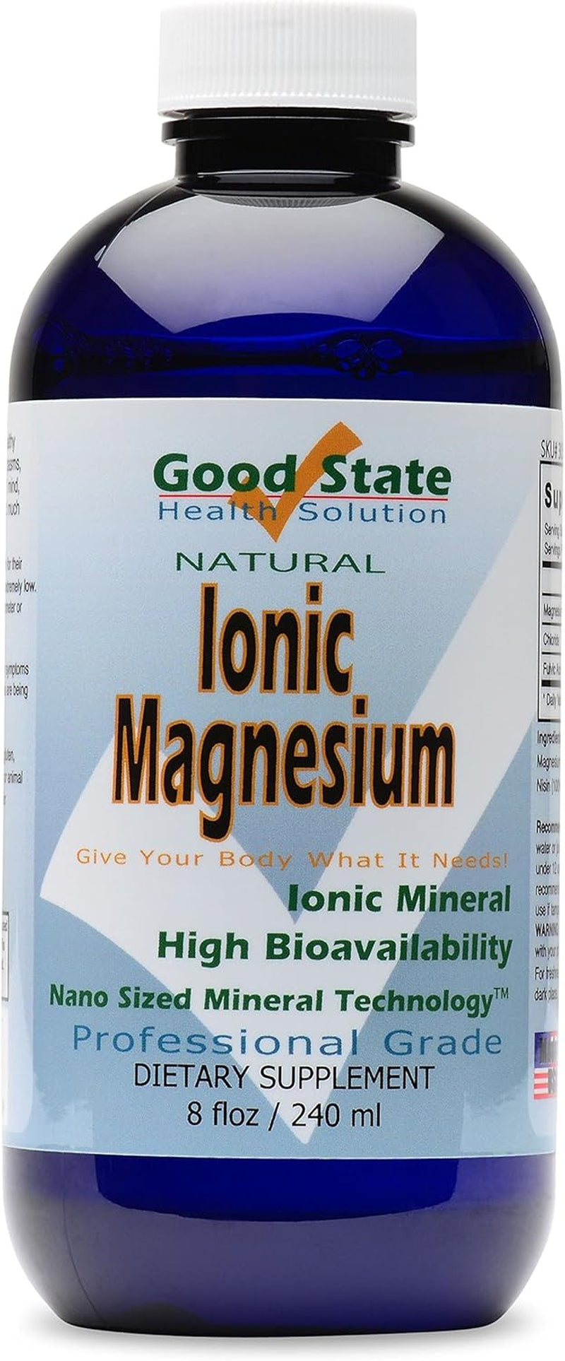 Good State | Liquid Ionic Magnesium | Dietary Supplement | Great for Digestive System | 96 Servings | 8 Fl Oz Bottle