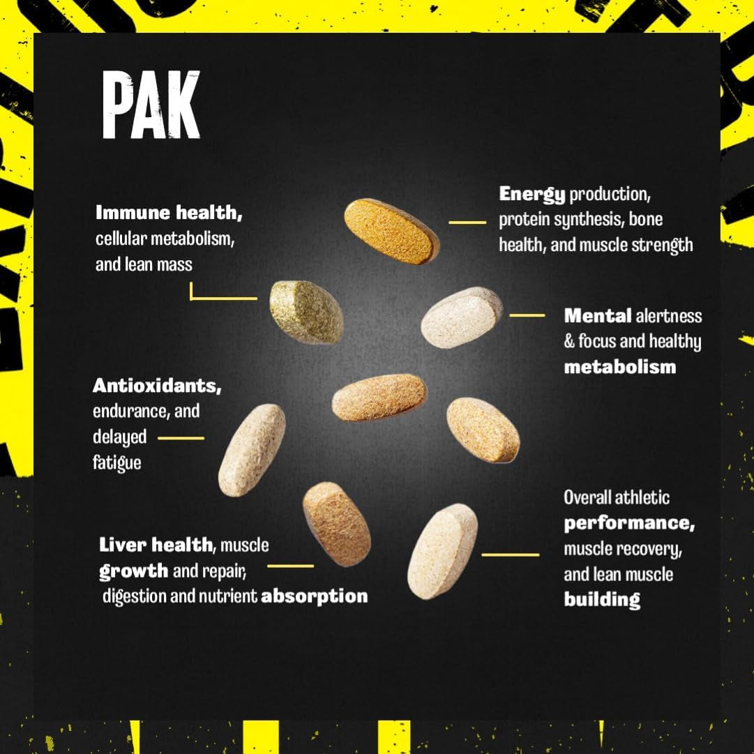 ANIMAL Pak Ultimate Foundation - 12-In-1 Multivitamin Complex with Vitamins, Minerals & Amino Acids - with Vitamin D3 K2 & Magnesium - 44 Packs of 8 Tablets Each