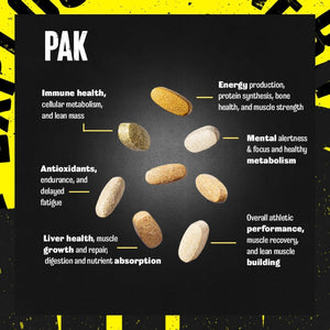 ANIMAL Pak Ultimate Foundation - 12-In-1 Multivitamin Complex with Vitamins, Minerals & Amino Acids - with Vitamin D3 K2 & Magnesium - 44 Packs of 8 Tablets Each