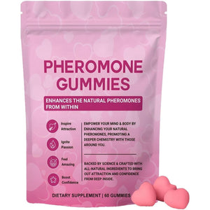 60 Feminine Balance Gummies, Premium Pheromone Gummies for Women, Enhance Your Social Appeal and Self-Confidence, Vegan and Gluten-Free, Gmo-Free, Strawberry Flavour - 30 Servings