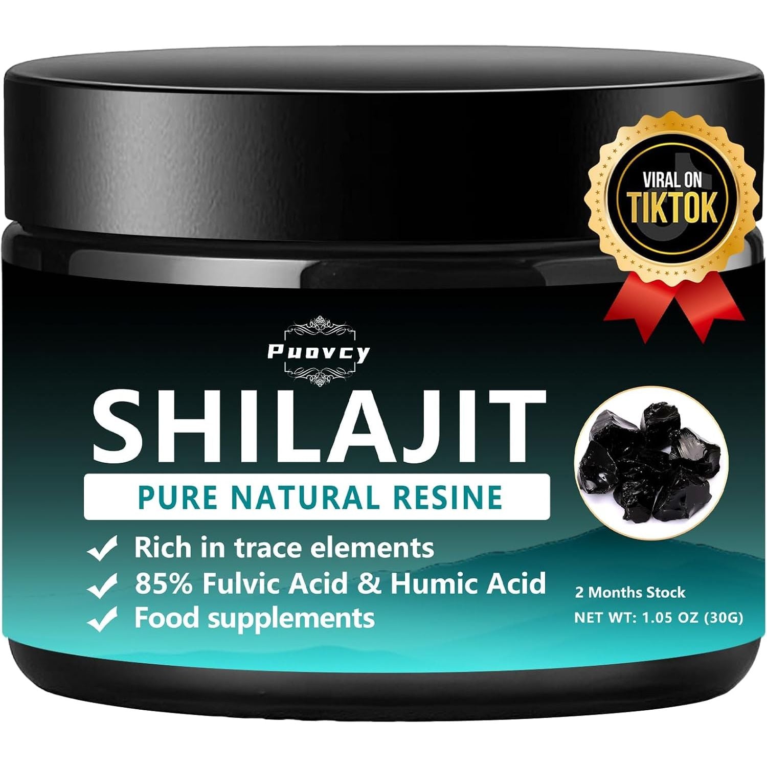 Shilajit Resin | Contains 75% Fulvic Acid | 85+ Trace Minerals, Gold Grade Shilajit Resin 30G, Provides Energy and Immunity, Suitable for Men and Women.