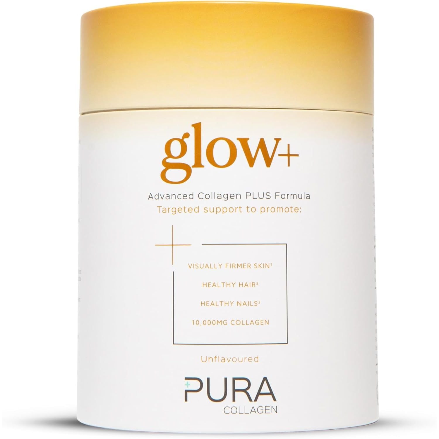 Pura Collagen Powdered Supplement Glow+, 10,000Mg Hydrolysed Peptides, Hyaluronic Acid, Vitamins & Minerals, 28 Servings, 284 G
