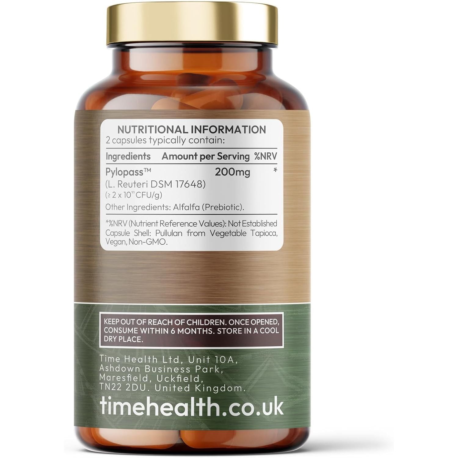 New: Pylopass™ - Lactobacillus Reuteri DSM 17648-120 Capsules - 200 Billion Cfu/G - Supports Elimination of Bad Bacteria in Stomach & Gut - Clinically Verified - UK Made - GMP - No Additives