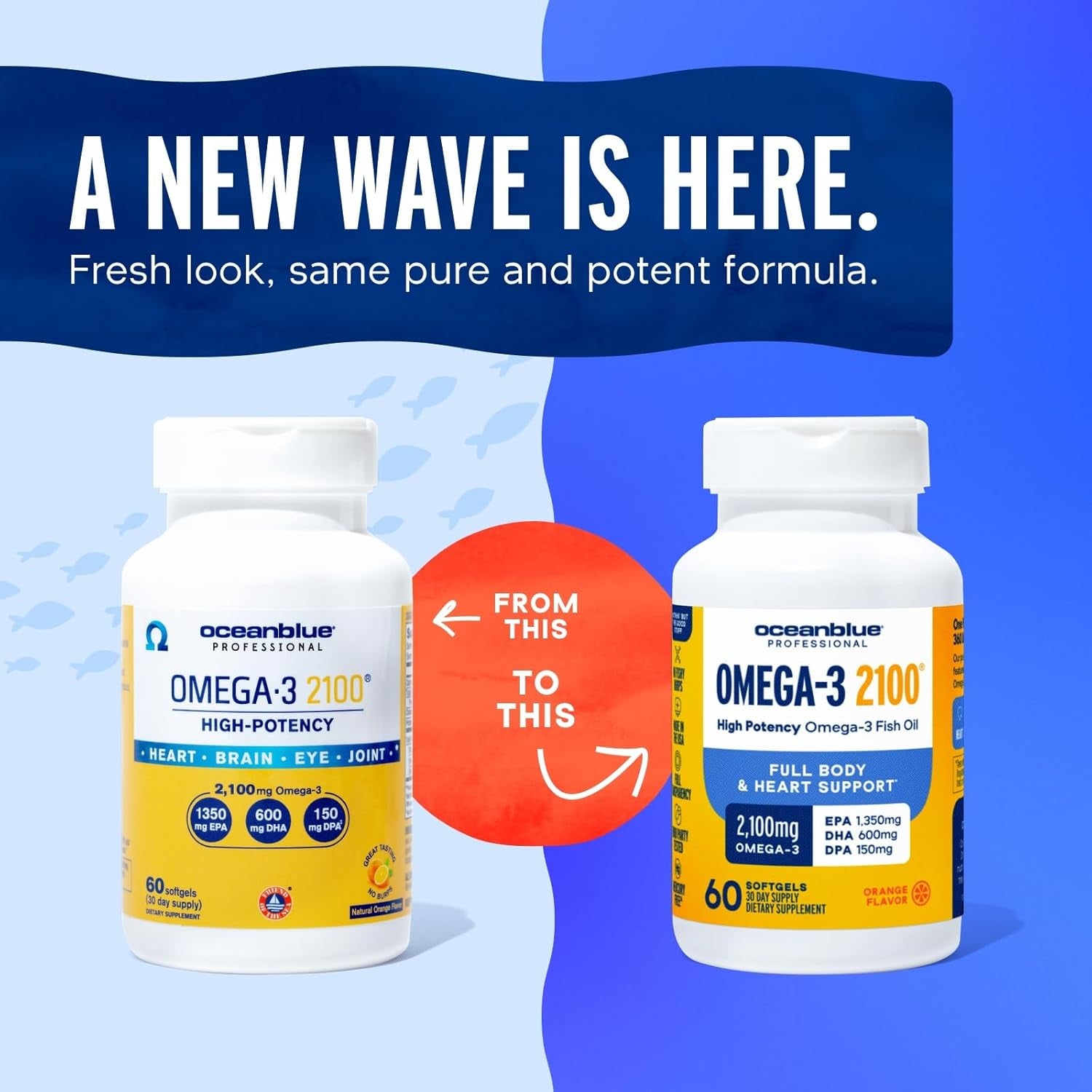 Ocean Blue Omega 2100 Nutritional Supplement, 60 Count
