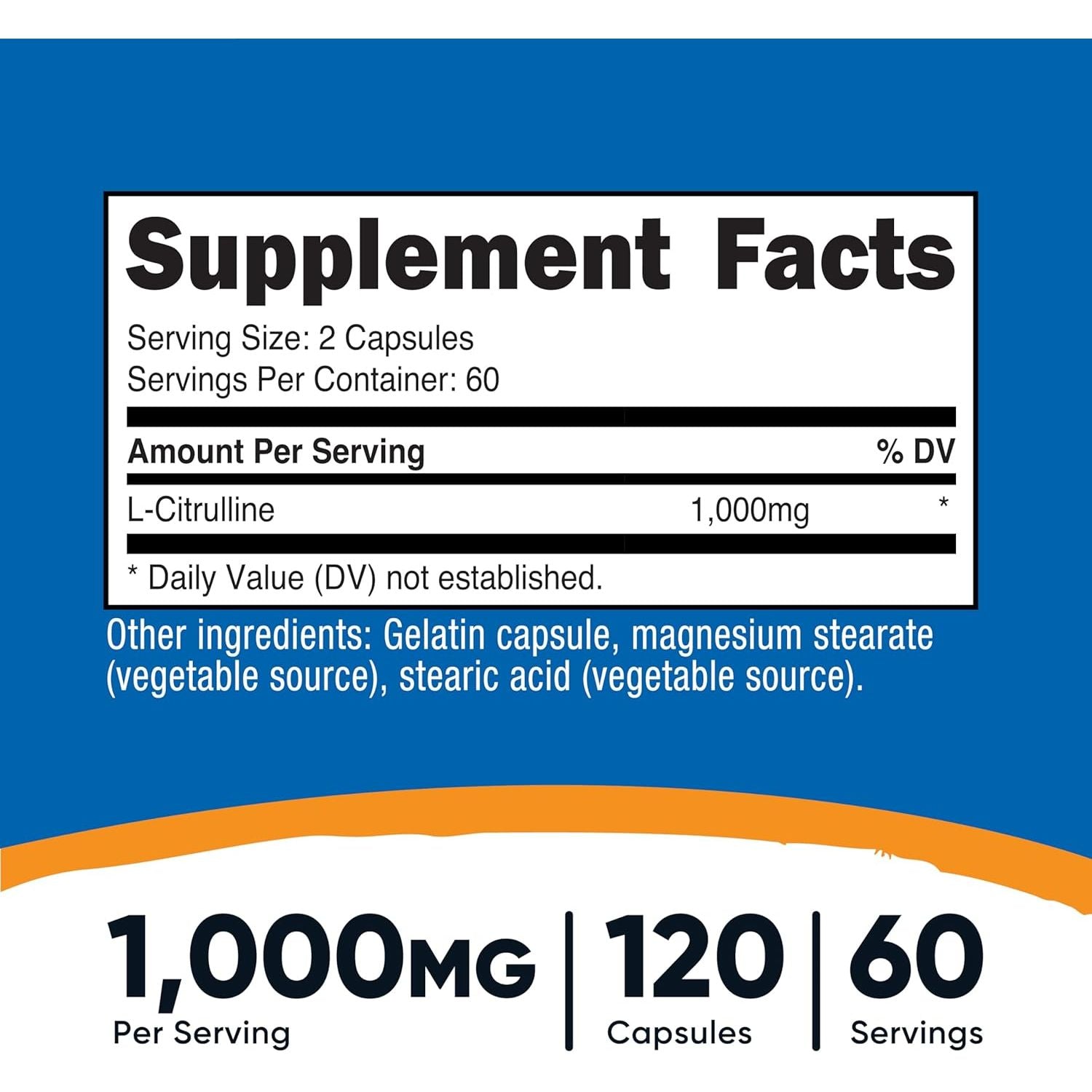 Nutricost L-Citrulline 500Mg, 120 Capsules - Gluten Free, Non-Gmo