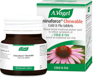 A.Vogel Echinaforce Chewable Cold & Flu Tablets | Relieve Cold & Flu Symptoms | Extracts of Fresh Echinacea | 80 Tablets