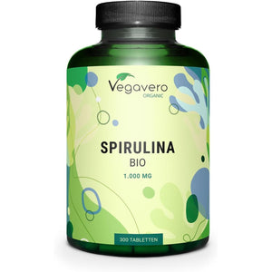 Vegavero Organic Spirulina 4000 Mg | 300 Tablets | NO Additives | Natural Source of Protein, Vitamins & Minerals | Vegan