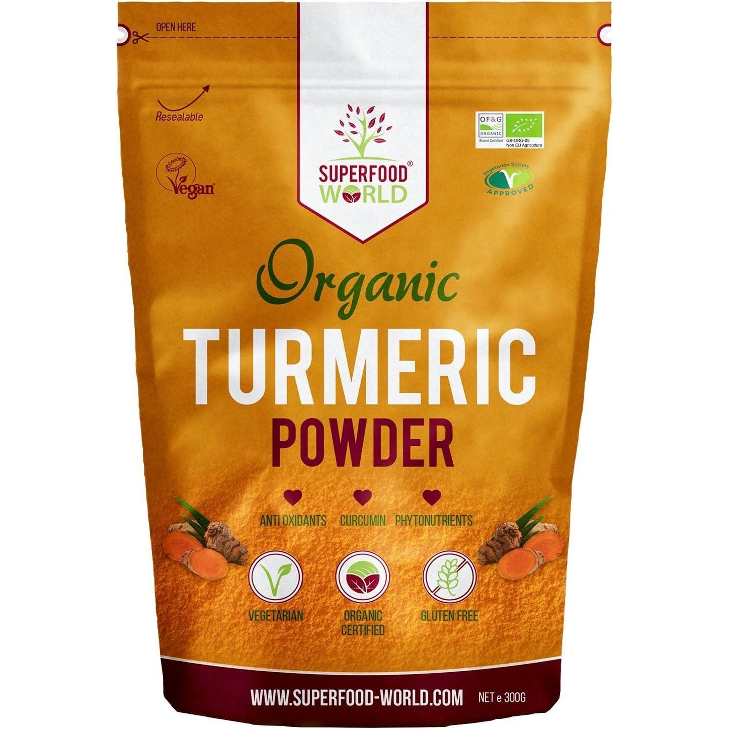 Organic Turmeric Powder | Pure and Potent anti Inflammatory and Antioxidant Turmeric Powder Superfood with Natural Curcumin | Perfect for Cooking, Smoothies & Golden Milk | Vegan Friendly 300G
