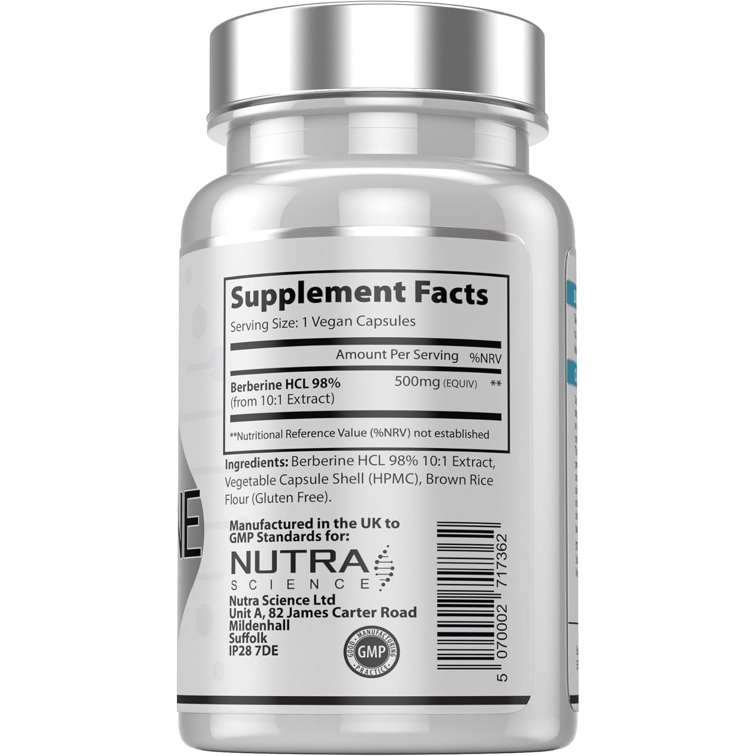 Berberine Supplement (98% Purity) Advanced Berberine High Strength 500Mg, 60 Natural Berberine Capsules Vegan Tablets