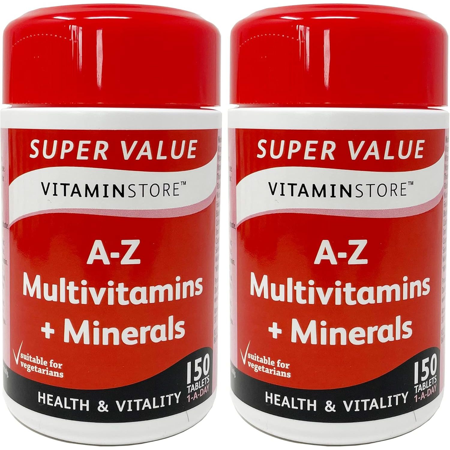 Vitamin Store A-Z Multivitamins & Minerals Food Supplement, 150 Tablets per Tub, Pack of 2 Tubs, 10 Months Supply