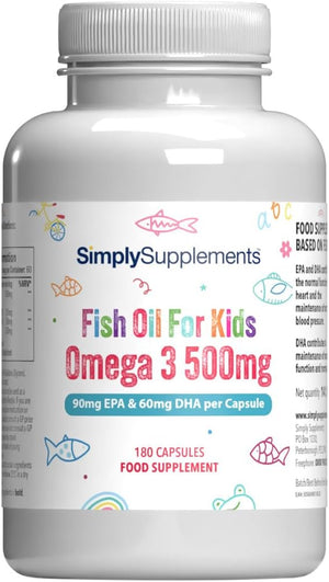 High Strength & Pure Omega 3 500Mg for Kids | for Ages 5-14 Years | 360 Capsules in Total | Manufactured in the UK