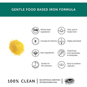 Gentle Iron – Together Health – Whole Food Nutrients – Iron and B Vitamins – Vegan Friendly – Made in the UK – 60 Vegecaps – Pack of 2