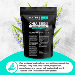 Nature Diet - Chia Seeds 2X 1000 G | Salvia Hispanica | High in Omega-3 | Source of Fiber
