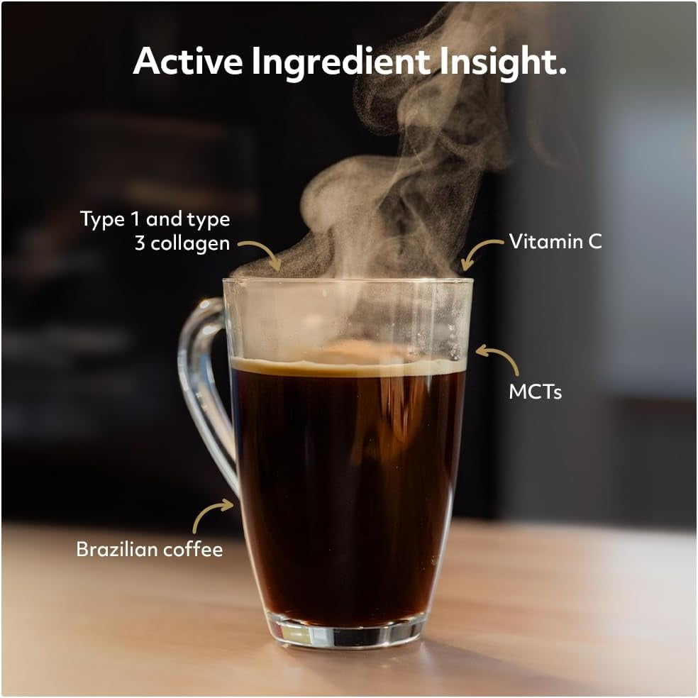 Protein Works - Collagen Protein Coffee, Bovine Collagen Powder, Premium Hydrolysed Collagen, Caramel Latte, 475G, 19 Servings