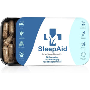 Natural Sleep Aid - Sleep Supplement with Valerian Root, L-Theanine & Magnesium for Sleep, Natural Source Melatonin Vegan Capsules, 1 Month Supply Sleeping Pills 856Mg