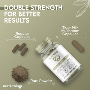 Tiger Milk Mushroom Capsules 1000Mg - High Strength | 60 Capsules | Natural Adaptogen for Immunity & Respiratory Health | Supports Daily Wellness & Vitality | 1 Month Supply, 2 a Day