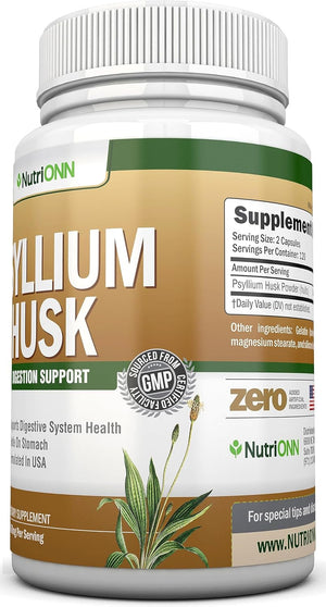PSYLLIUM Husk Capsules - 1450Mg per Serving - 240 Capsules - Premium Psyllium Fiber Supplement - Great for Digestion and Regularity - 100% Natural Soluble Fiber