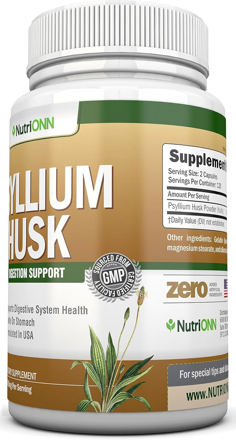 PSYLLIUM Husk Capsules - 1450Mg per Serving - 240 Capsules - Premium Psyllium Fiber Supplement - Great for Digestion and Regularity - 100% Natural Soluble Fiber