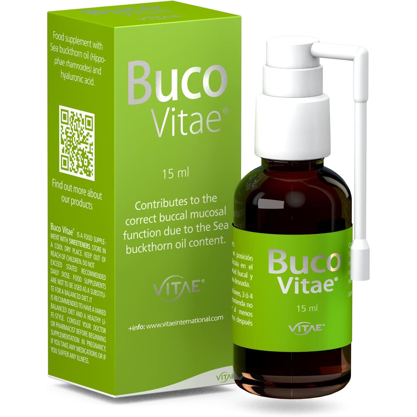 Bucovitae Spray 15Ml | Throat and Pharynx Irritation | Hyaluronic Acid and Sea Buckthorn | Hydration | Moisturizes, Calms and Softens