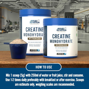 Applied Nutrition Creatine Monohydrate Powder 500G – 100% Micronized Creatine – 5G per Serving – Unflavoured – Supports High-Intensity Performance – 100 Servings