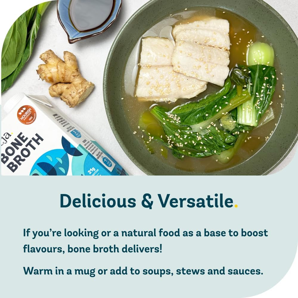 Freja Fish Bone Broth | Liquid Collagen & Protein | Low Carb, Keto & Gluten Free | Clear Liquid Fish Broth, Not Fish Stock Cubes, Powder, or Concentrate | 3 X 500Ml