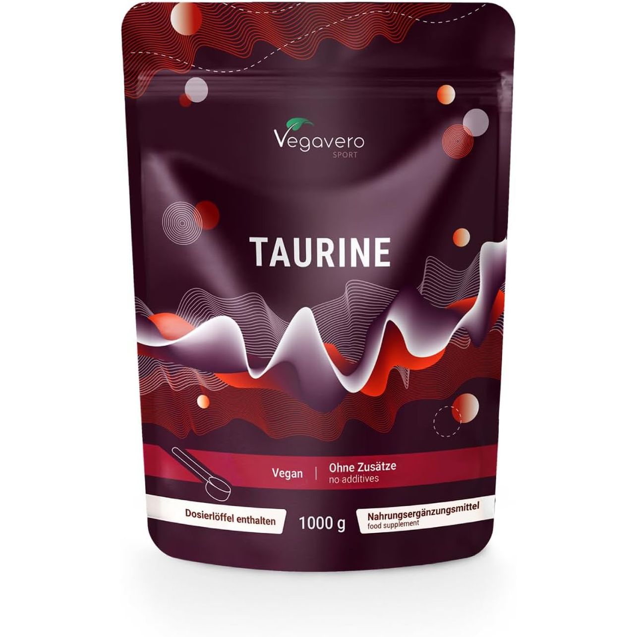 Vegavero L Taurine Powder 1Kg | 3000 Mg Daily Dose | 1 Year Supply | 100% Pure Taurine | NO Additives | Lab-Tested | Vegan