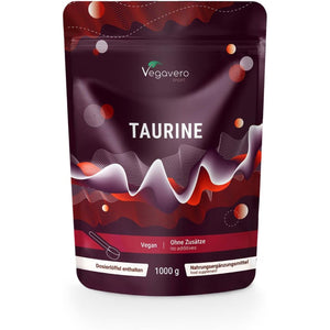 Vegavero L Taurine Powder 1Kg | 3000 Mg Daily Dose | 1 Year Supply | 100% Pure Taurine | NO Additives | Lab-Tested | Vegan