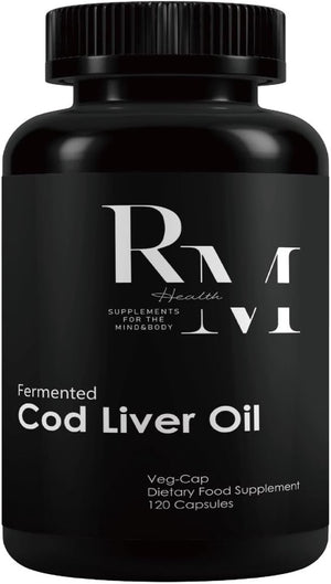 R&M Health Alaskan Fermented Cod Liver Oil and Concentrated Butter Oil Capsules - 120 per Bottle (Unflavoured). Rich in Vitamin a and D, Omega 3 Supplement 180 Ml