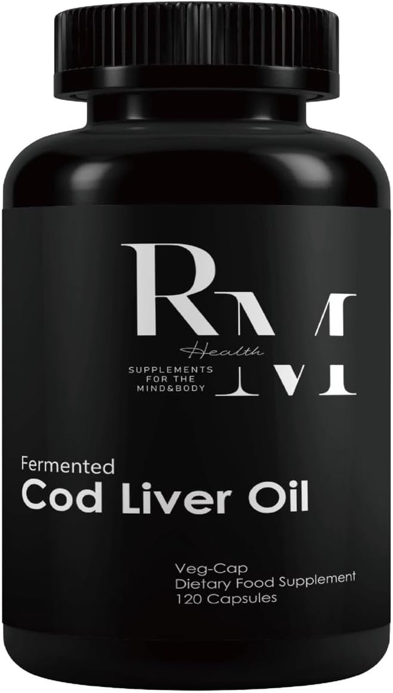 R&M Health Alaskan Fermented Cod Liver Oil and Concentrated Butter Oil Capsules - 120 per Bottle (Unflavoured). Rich in Vitamin a and D, Omega 3 Supplement 180 Ml
