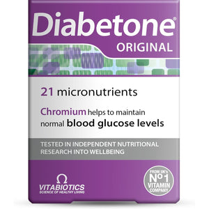 Diabetone Original Formula Supports Glicemia Control and Diabetes Management Supplement - 30 Tablets, 30-Day Supply, by Vitabiotics