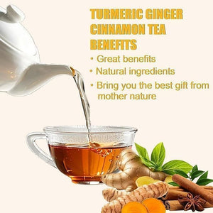 Natural Turmeric Ginger Cinnamon, Hand-Made Blend, Cinnamon and Ginger,Turmeric, 100% Natural & No Sugar & Caffeine Free