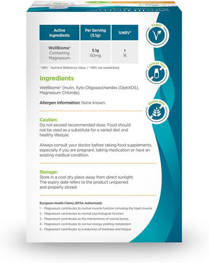 Prebiotic Fibre Complex for Gut Health by Wellbiome – Probiotic Support, Digestive Wellness, Immune System Support – Magnesium for Anxiety, Mood & Energy – 30 Servings