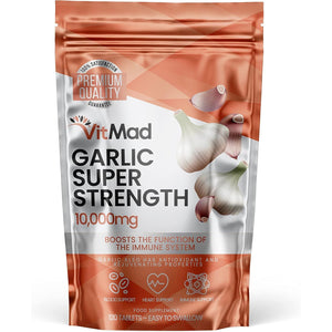 Garlic Extract 10,000Mg - 120 Tablets - High Strength - Heart Health Vegan