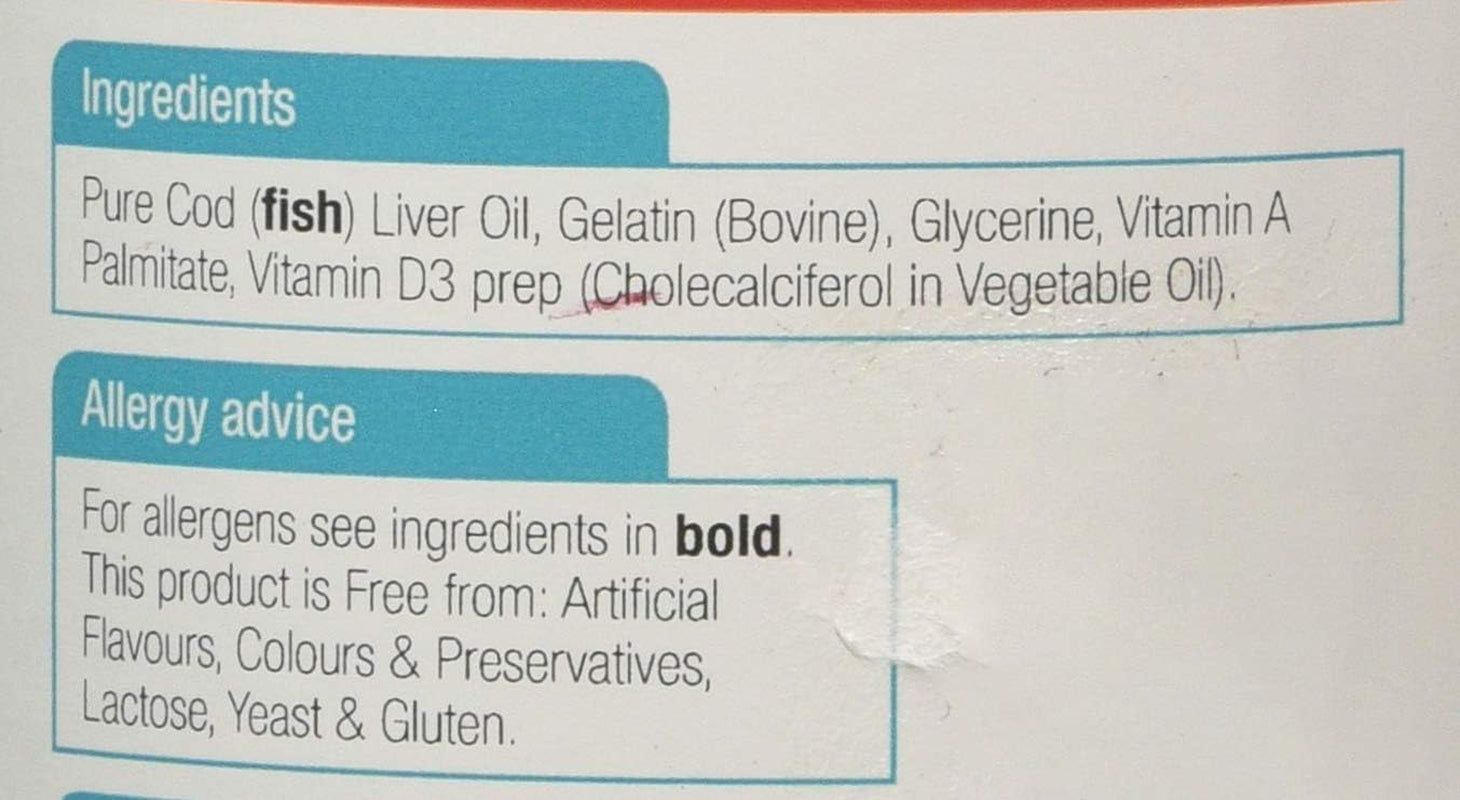 Natures Aid 1000Mg High Strength Cod Liver Oil - 180 Capsules