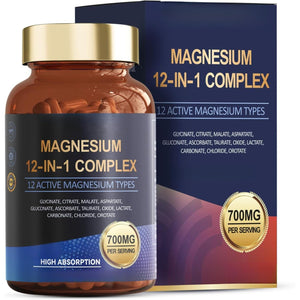 Magnesium Complex 12 in 1 Magnesium Supplement,Muscle,Heart Support,Vegan,Non-Gmo