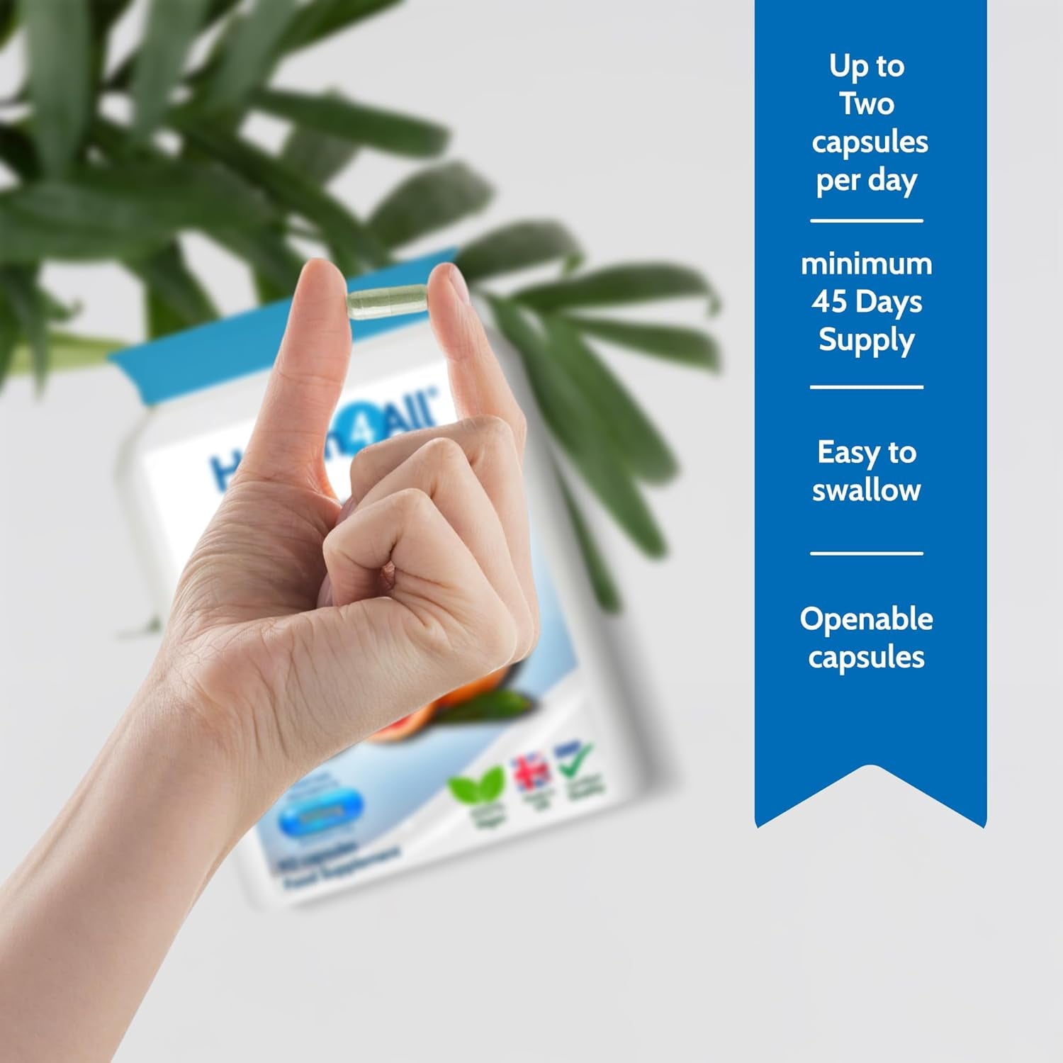 Health4All Grapefruit Seed Extract (GSE) 90 Capsules for Candida and Utis. Herbal Antifungal Candida Cleanse Supplement Capsules (Not Tablets), Vegan | Made in UK