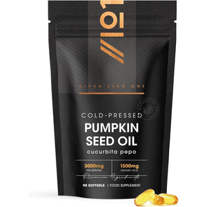Pumpkin Seed Oil 3000Mg – 50% Linoleic Acid – 90 Softgels – 100% Cold Pressed – No Additives – Resealable and Recyclable Pouch by Alpha01
