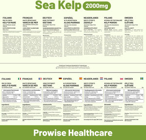 Sea Kelp 2000Mg 200 Vegan Tablets | Natural Source of Iodine | Premium Ingredients | Proudly Made in the UK by Prowise