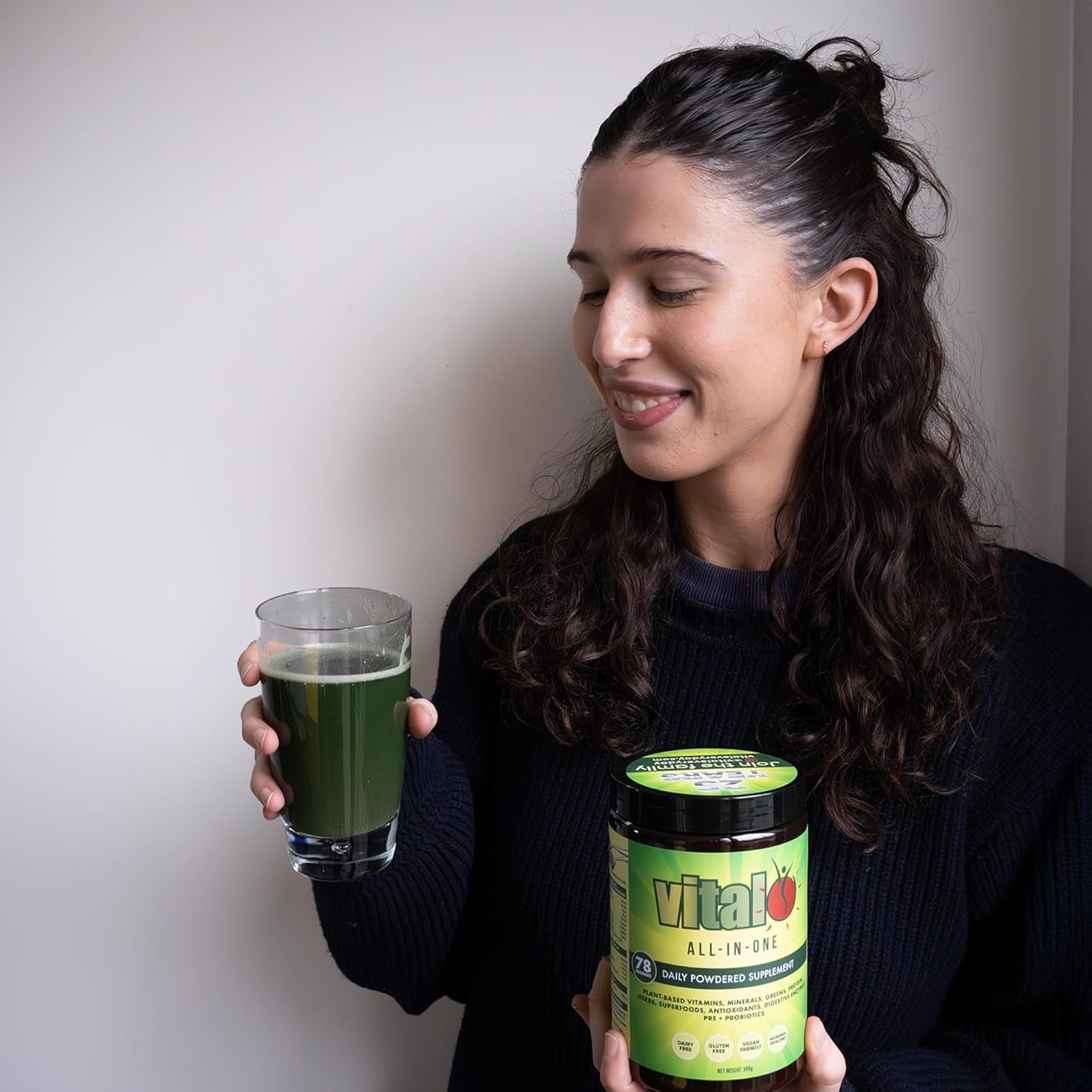 Vital All in One Daily Health Supplement 120GM | Vital Greens, Vegan, 70 Vital Ingredients - Vitamins, Minerals, Greens, Cultures, Digestive Enzymes, Vegetables