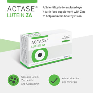 Actase ZA - Double Pack - Scientifically Formulated Lutein and Zeaxanthin Eye Care Supplement with Added Vitamins to Maintain Healthy Vision - 2X30 Softgels