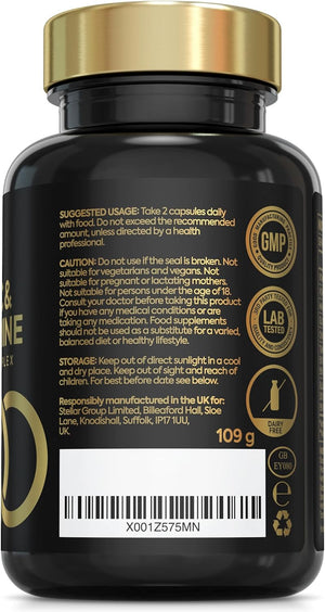 7-In-1 Turmeric and Black Pepper Capsules W/Glucosamine and Chondroitin High Strength | Made in the UK | High Absorption Tumeric Supplement | Glucosamine Sulphate & Turmeric Tablets | 120 Capsules