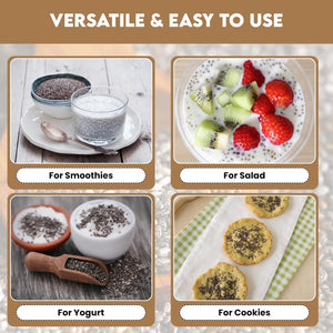 Chia Seeds (900G / 31.75 Oz) | Raw Chia Seeds | Pure and Natural | Vegan | Gluten Free | GMO Free | Premium Quality | Source of Fibre | No Additives | Authentic