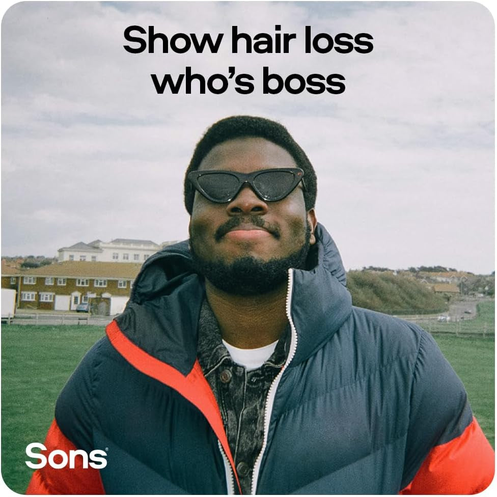 Sons Hair Growth Supplement - Multi-Vitamin Supplement & Minerals with Anagain, Marine Collagen & Biotin - Natural Ingredients to Promote Healthier Hair, 1 Month (60 Capsules). Made in Europe